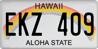HI license plate EKZ409