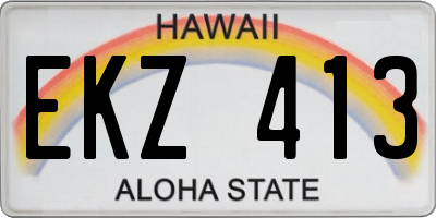 HI license plate EKZ413