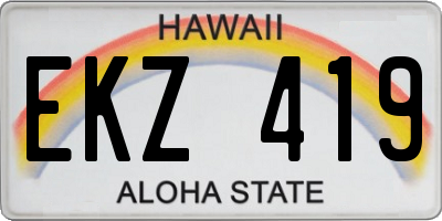HI license plate EKZ419