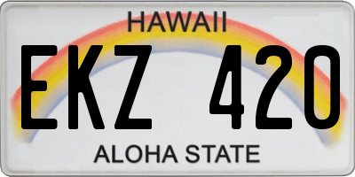 HI license plate EKZ420