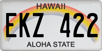 HI license plate EKZ422