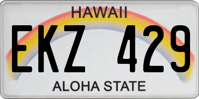 HI license plate EKZ429