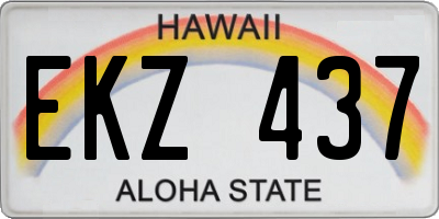 HI license plate EKZ437