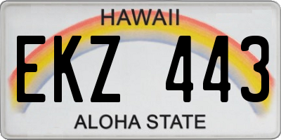 HI license plate EKZ443