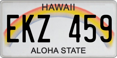 HI license plate EKZ459
