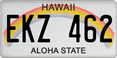 HI license plate EKZ462