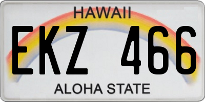 HI license plate EKZ466