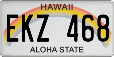 HI license plate EKZ468