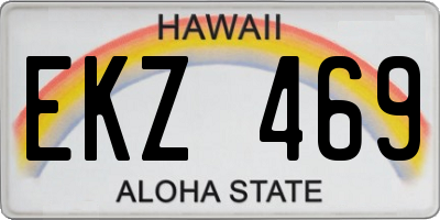 HI license plate EKZ469