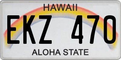 HI license plate EKZ470
