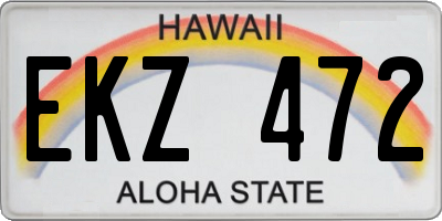 HI license plate EKZ472