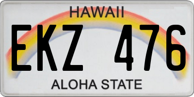 HI license plate EKZ476