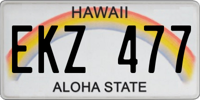HI license plate EKZ477