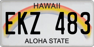 HI license plate EKZ483