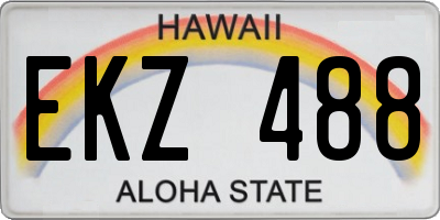 HI license plate EKZ488