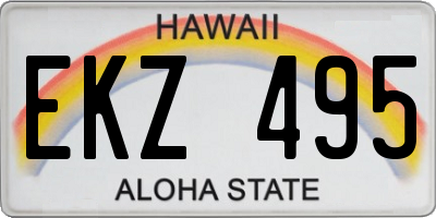HI license plate EKZ495