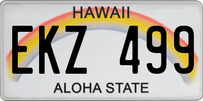 HI license plate EKZ499