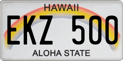 HI license plate EKZ500