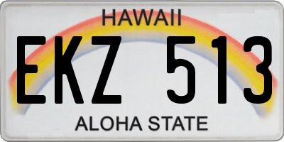 HI license plate EKZ513