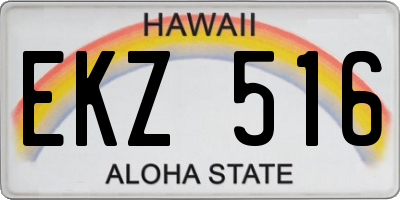 HI license plate EKZ516