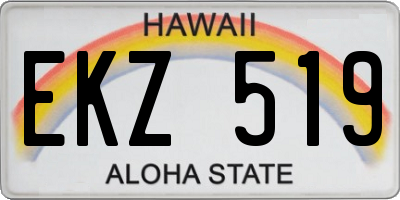 HI license plate EKZ519