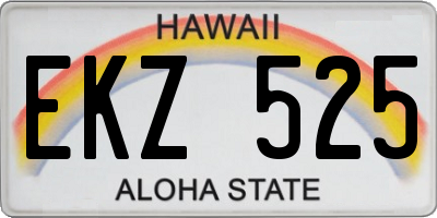 HI license plate EKZ525