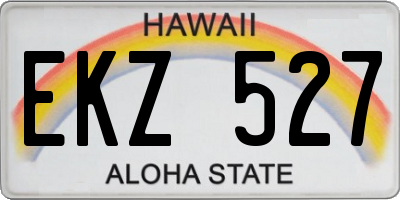 HI license plate EKZ527