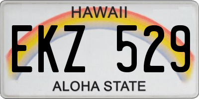 HI license plate EKZ529
