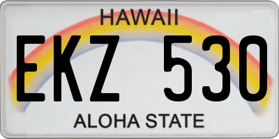 HI license plate EKZ530