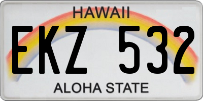 HI license plate EKZ532