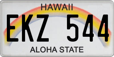 HI license plate EKZ544
