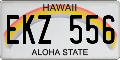 HI license plate EKZ556