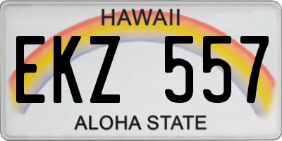HI license plate EKZ557