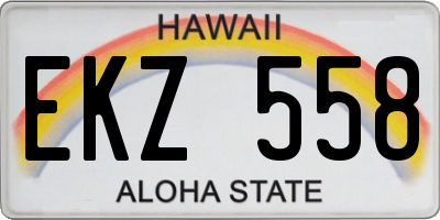 HI license plate EKZ558