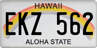 HI license plate EKZ562
