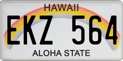 HI license plate EKZ564