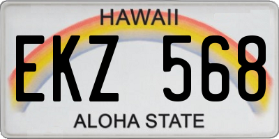 HI license plate EKZ568