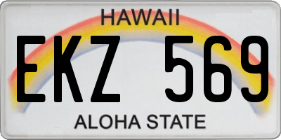 HI license plate EKZ569
