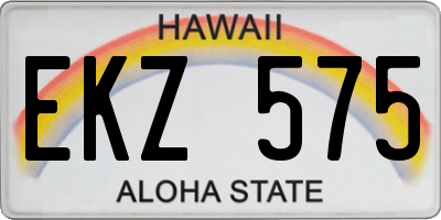 HI license plate EKZ575