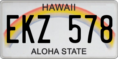 HI license plate EKZ578