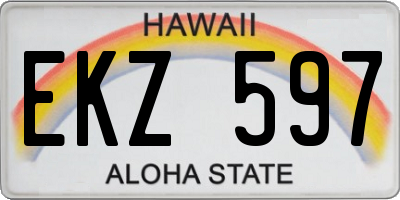 HI license plate EKZ597