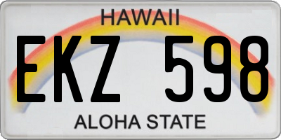 HI license plate EKZ598