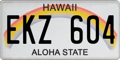HI license plate EKZ604