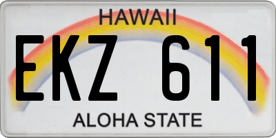 HI license plate EKZ611