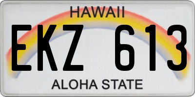 HI license plate EKZ613