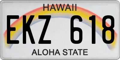 HI license plate EKZ618
