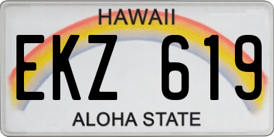 HI license plate EKZ619