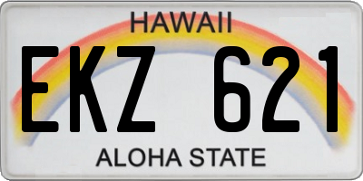 HI license plate EKZ621