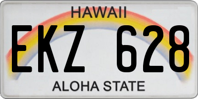 HI license plate EKZ628