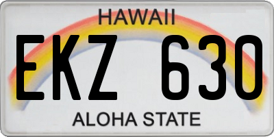 HI license plate EKZ630